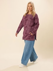 Yours Curve Red Pocket Abstract Sweatshirt - Image 2 of 5