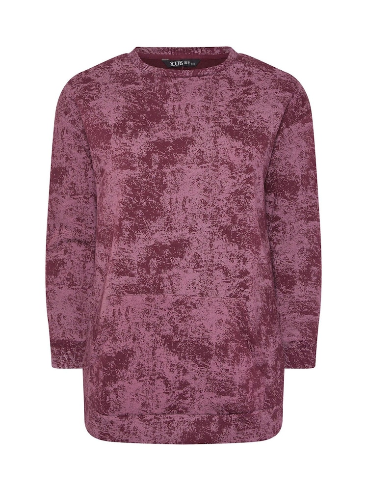 Yours Curve Red Pocket Abstract Sweatshirt - Image 5 of 5