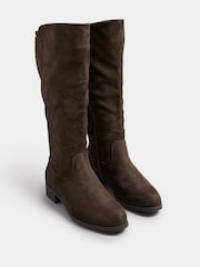 Yours Curve Brown Extra Wide Fit Extra Wide Fit Stretch Knee Boots - Image 2 of 4