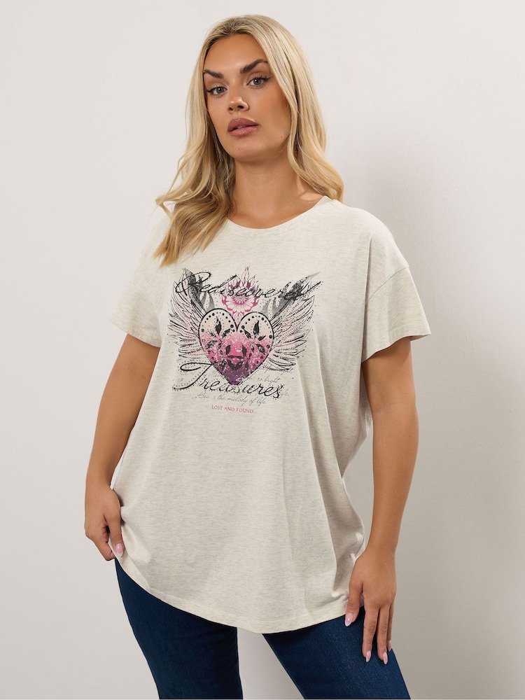 Yours Curve Placement Core T-Shirt - Imagem 1 de 5