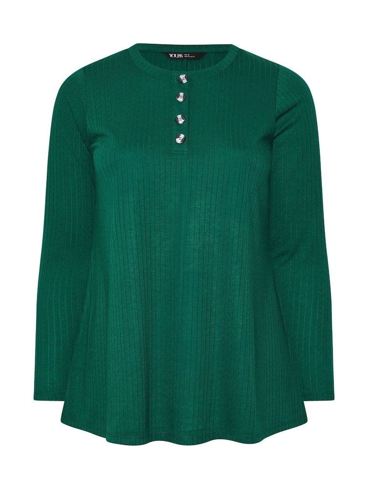 Verde - Yours Curve Pointelle Henley Swing Top - Imagem 5 de 5