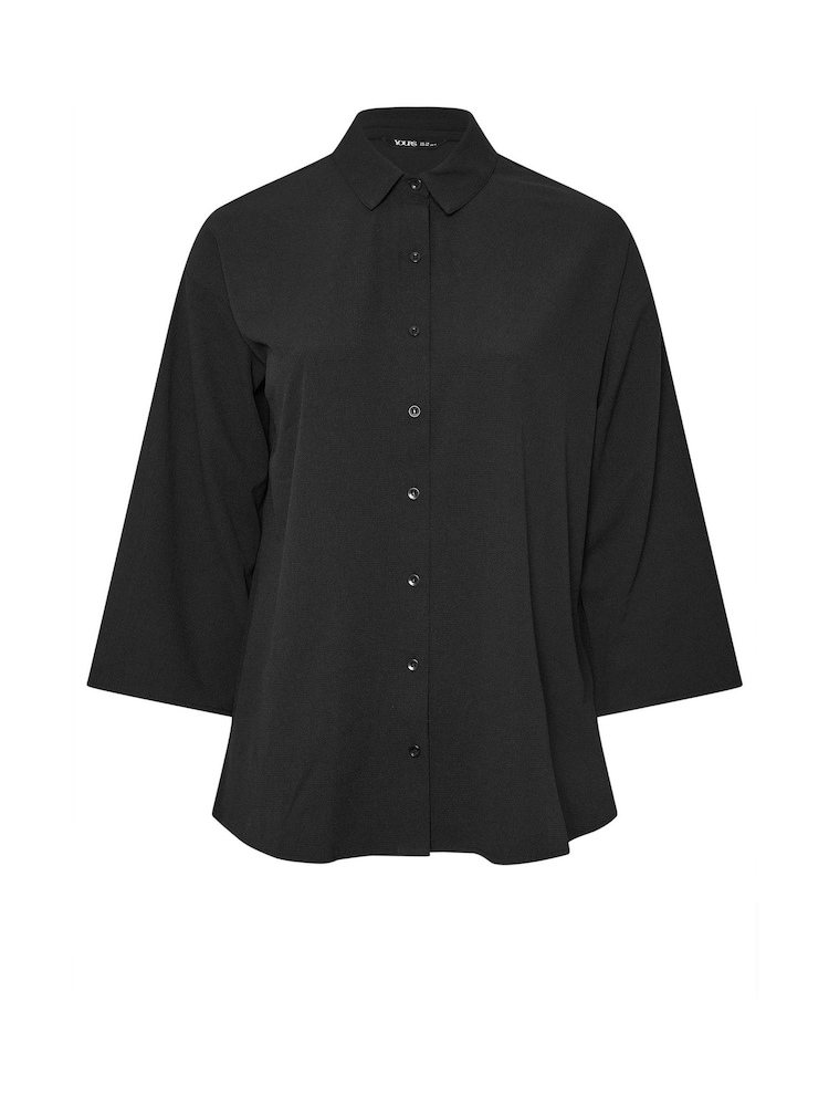 Yours Curve Black Oversized Side Slit Shirt - Image 5 of 5