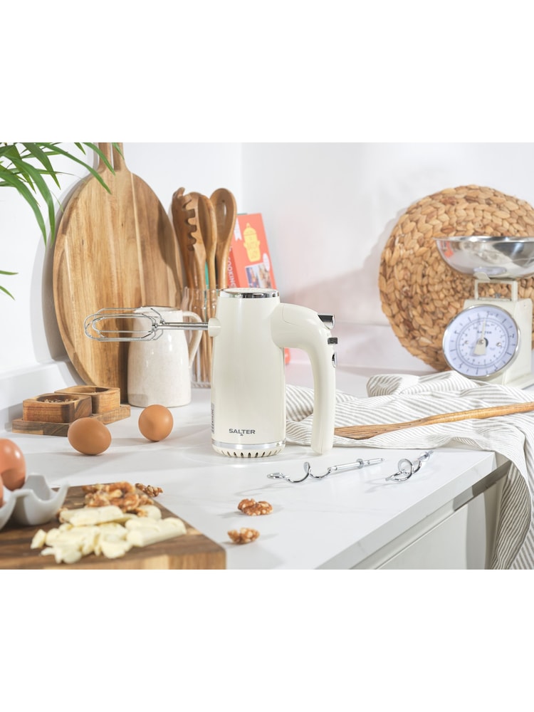 Salter Cream Retro Hand Mixer - Image 1 of 10 Salter Cream Retro Hand Mixer - Image 1 of 10