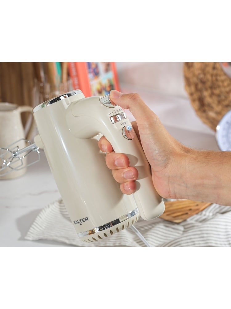 Salter Cream Retro Hand Mixer - Image 2 of 10 Salter Cream Retro Hand Mixer - Image 2 of 10