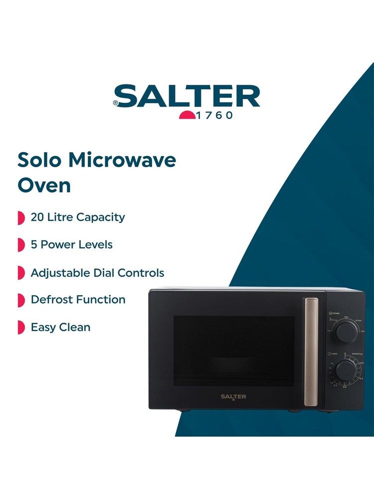 Salter Grey Marino 20L Manual Microwave - Image 6 of 6 Salter Grey Marino 20L Manual Microwave - Image 6 of 6