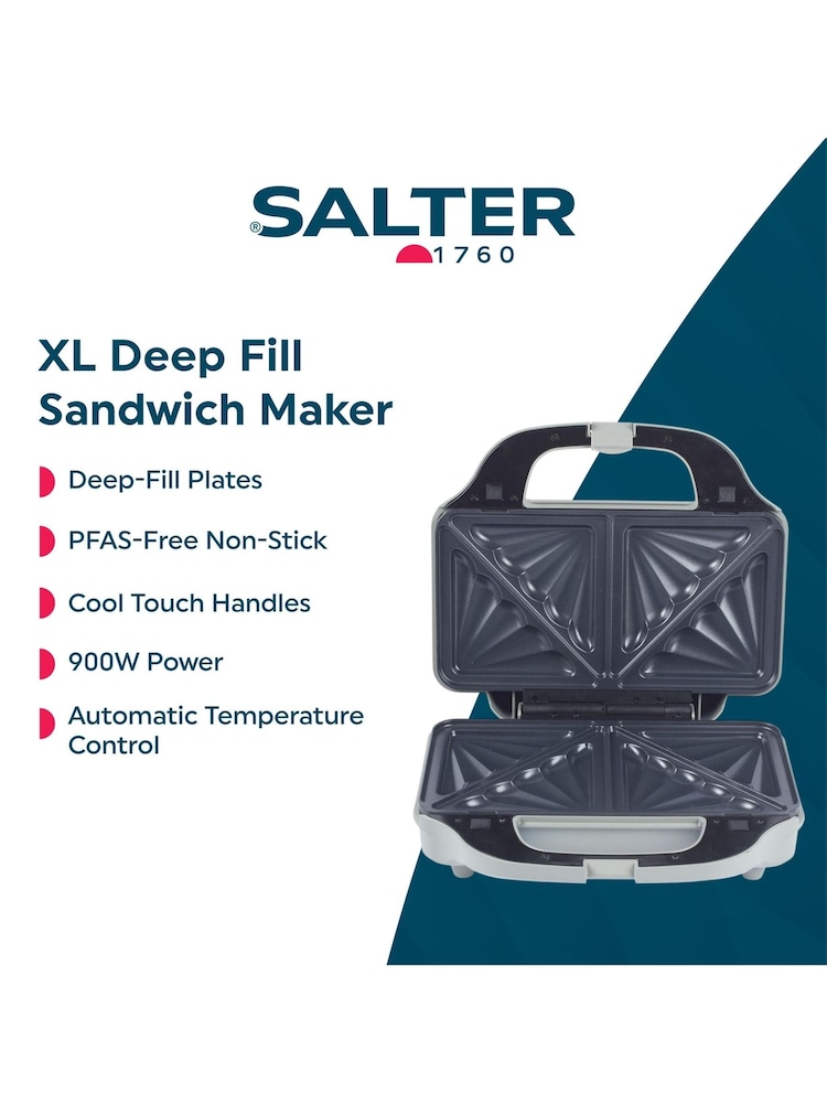 Salter Silver Aspen XL Toastie Maker - Image 5 of 5 Salter Silver Aspen XL Toastie Maker - Image 5 of 5
