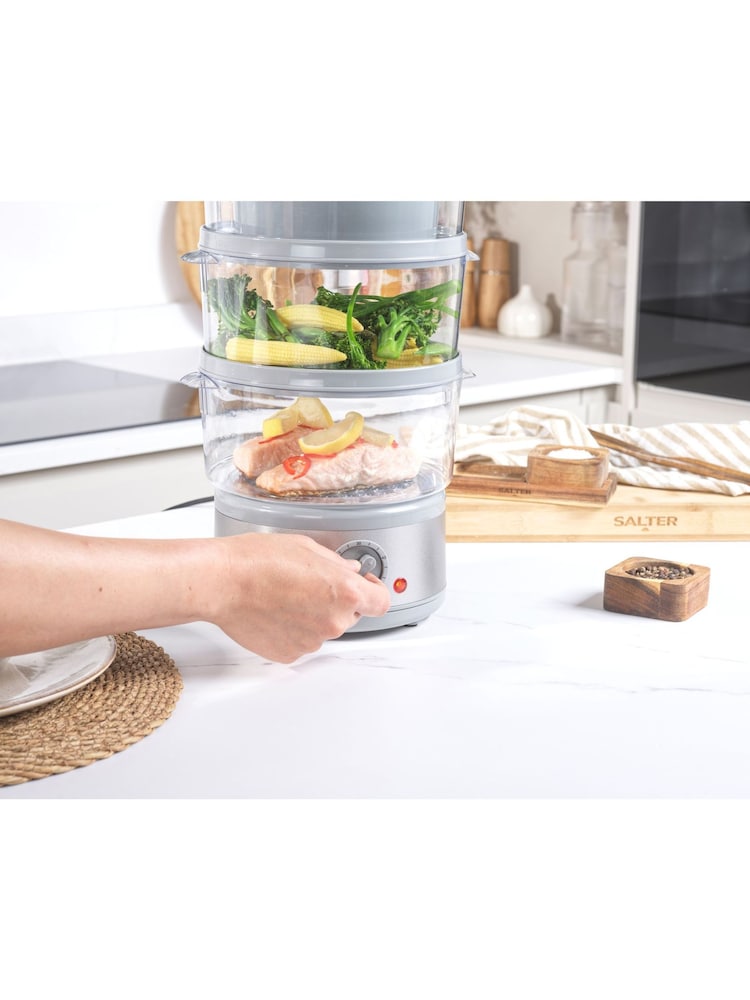 Salter Transparent Aspen 7l Food Steamer - Image 2 of 5 Salter Transparent Aspen 7l Food Steamer - Image 2 of 5