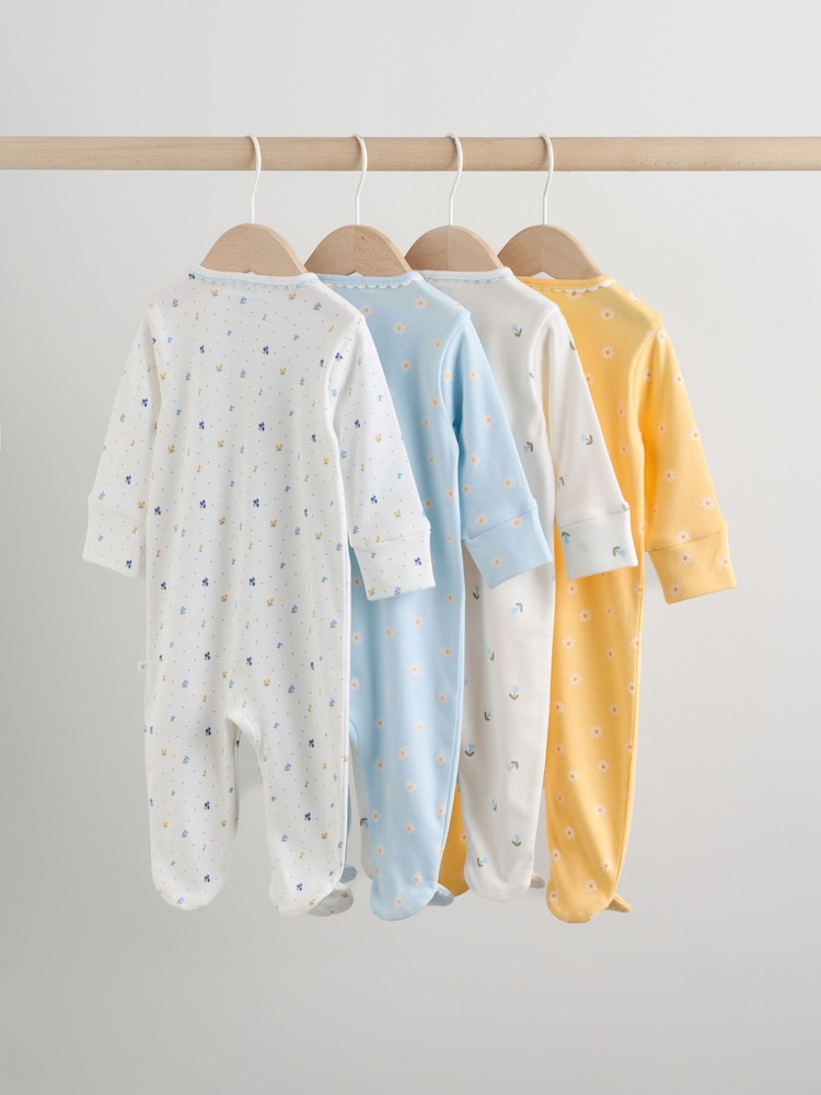 Blue/Yellow Baby Sleepsuits 4 Pack (0mths-2yrs) - Image 2 of 18 Blue/Yellow Baby Sleepsuits 4 Pack (0mths-2yrs) - Image 2 of 18