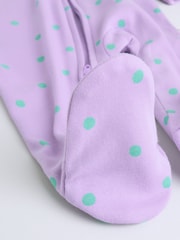 Purple/Orange Two Way Zip Baby Sleepsuit 5 Pack (0-2yrs) - Image 13 of 15