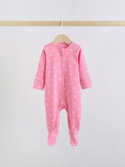 Purple/Orange Two Way Zip Baby Sleepsuit 5 Pack (0-2yrs) - Image 5 of 15