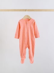 Purple/Orange Two Way Zip Baby Sleepsuit 5 Pack (0-2yrs) - Image 6 of 15