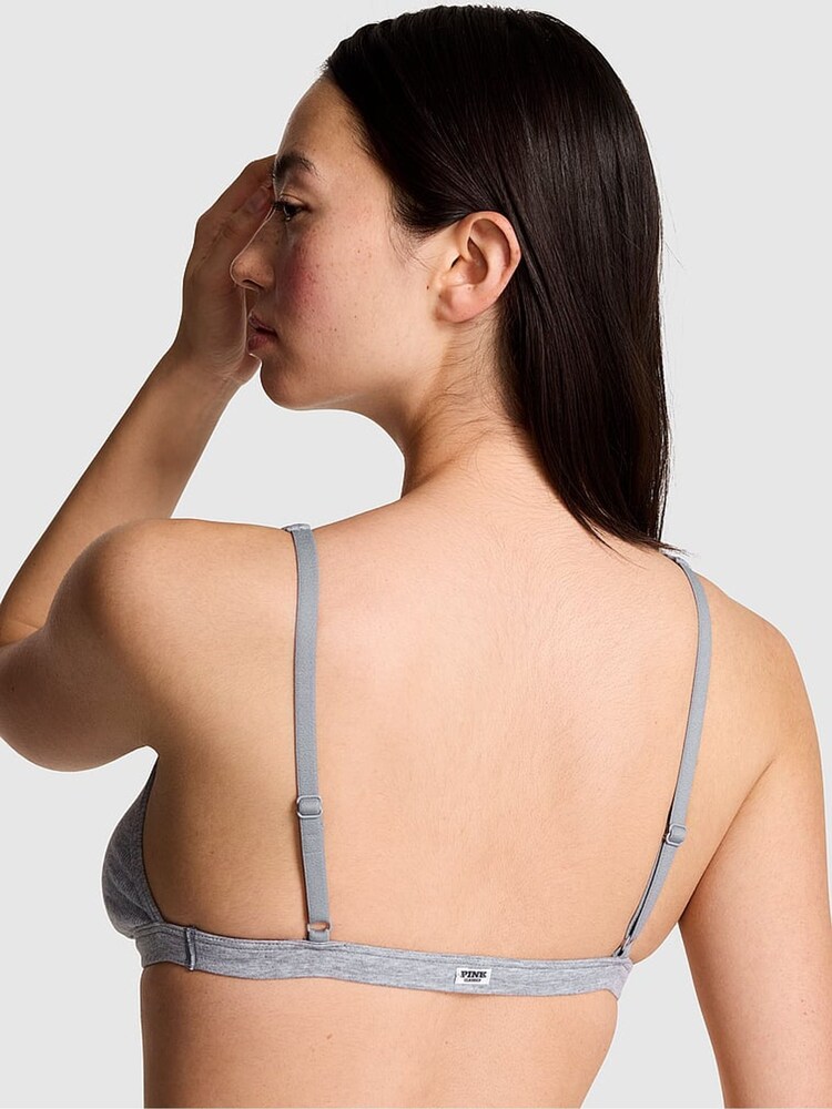 Victoria's Secret Pink Medium Heather Grey Plunge Rib Bralette - Image 2 of 2