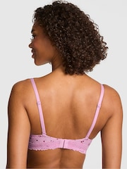 Victoria's Secret PINK Hushed Lilac Purple Cherry Print Lightly Lined Cotton Heather Lace Trim Bra - Image 3 of 3
