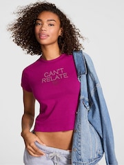 Victoria's Secret PINK Magenta Purple Retro T-Shirt - Image 1 of 2