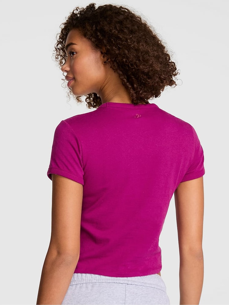 Victoria's Secret PINK Magenta Purple Retro T-Shirt - Image 2 of 2