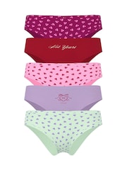 Victoria's Secret PINK Pink/Red/Purple/Green Cheeky Knickers 5 Pack - Image 1 of 1