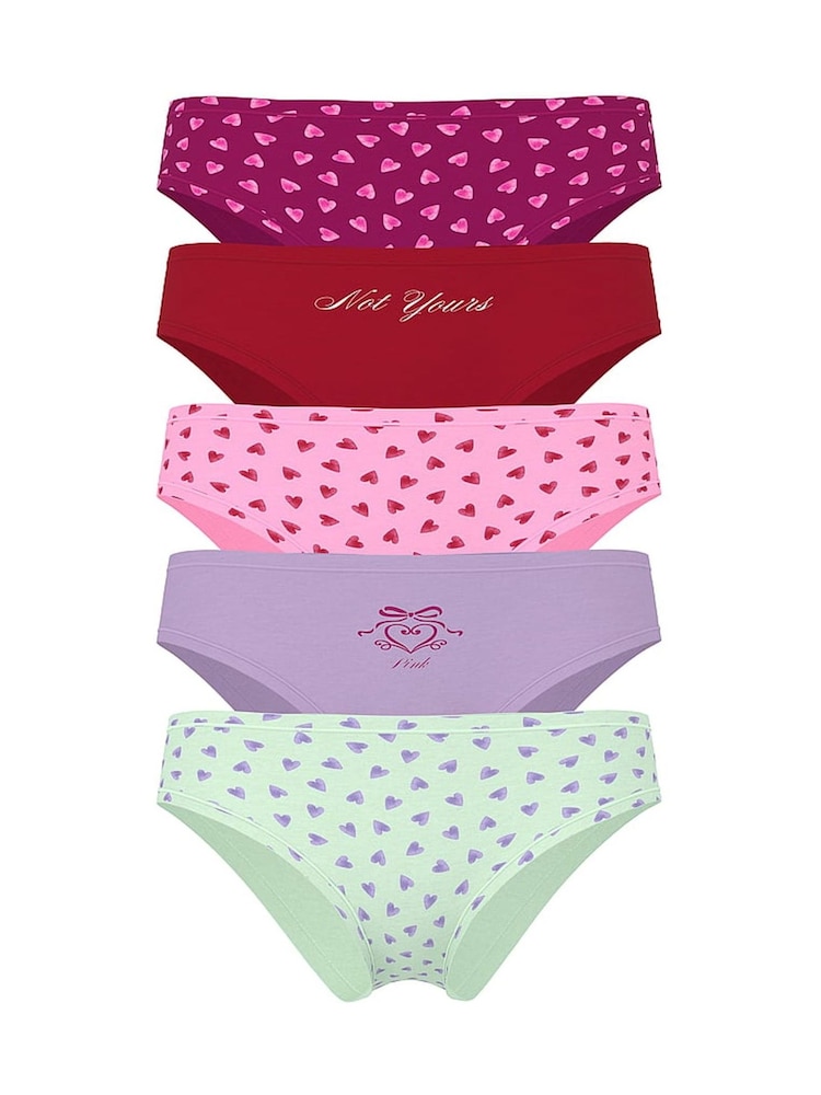 Victoria's Secret PINK Pink/Red/Purple/Green Cheeky Knickers 5 Pack - Image 1 of 1