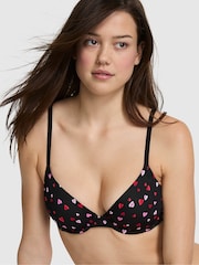 Victoria's Secret PINK Black Heart Print T Shirt Bra - Image 1 of 2
