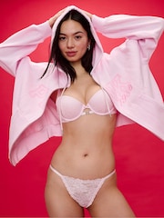 Victoria's Secret Pink Pink Tulip Push Up Pad Balcony Valentine's Charm Lace Bra - Image 1 of 3