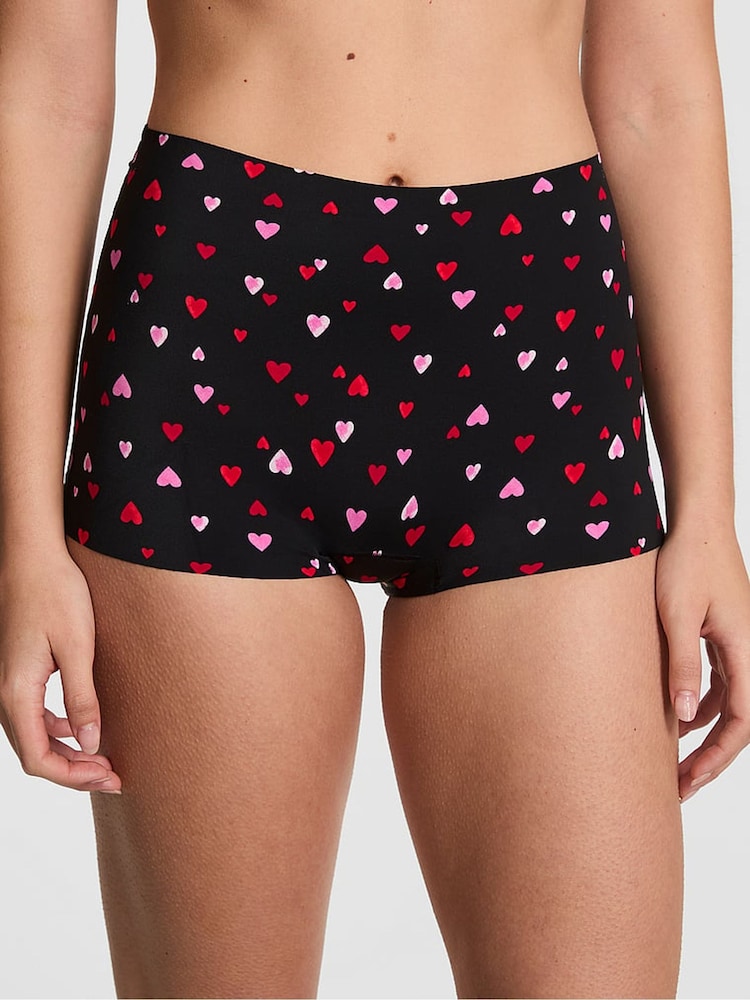 Victoria's Secret PINK Black Heart Print Short No Show Knickers - Image 1 of 2