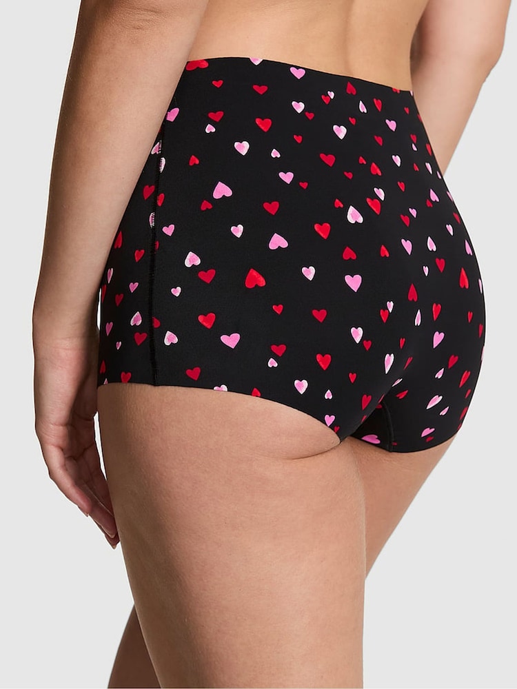 Victoria's Secret PINK Black Heart Print Short No Show Knickers - Image 2 of 2