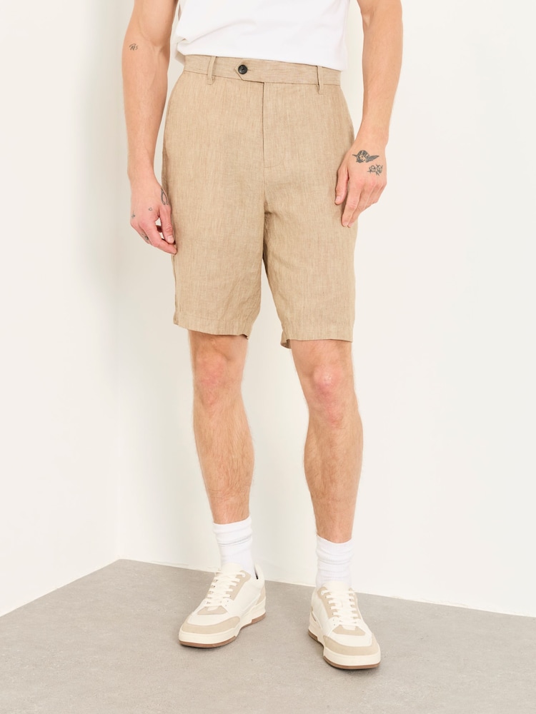 FatFace Natural Bosbury Linen Chino Shorts - Image 1 of 5