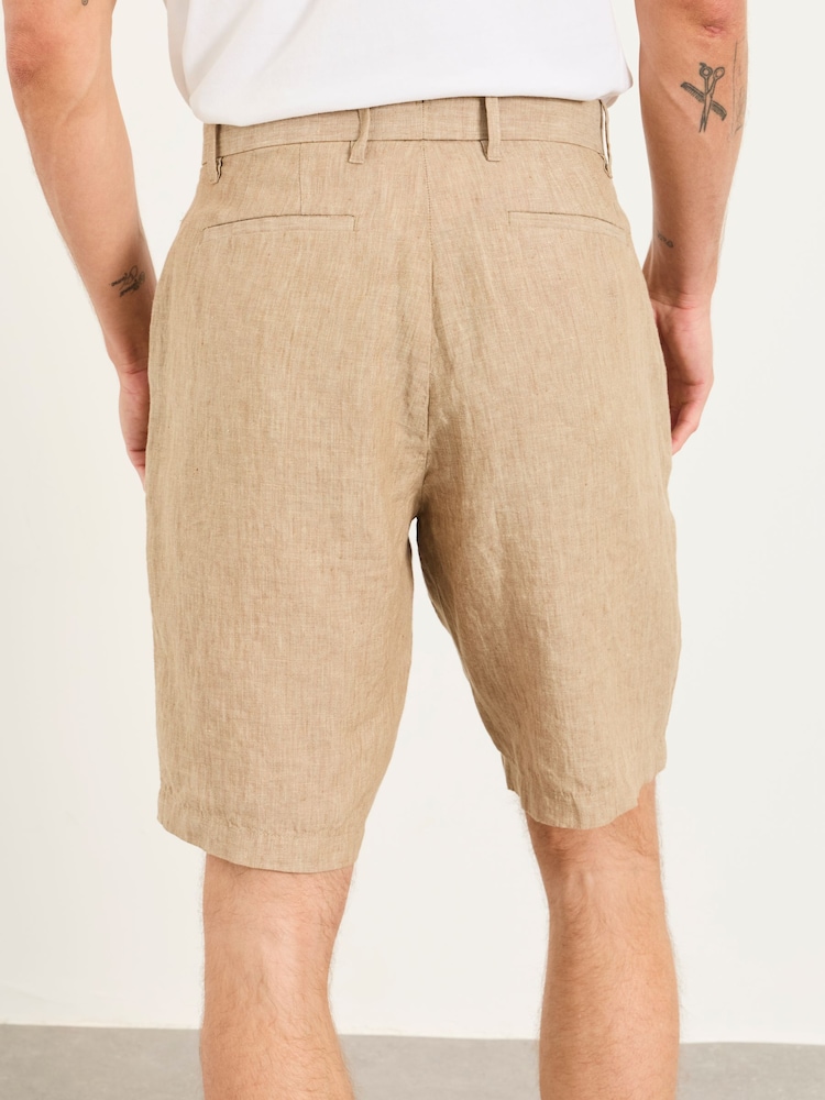 FatFace Natural Bosbury Linen Chino Shorts - Image 2 of 5