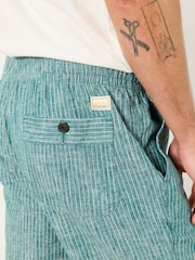 FatFace Selsey Teal Blue Stripe Pull On Shorts - Image 4 of 7