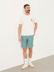 FatFace Selsey Teal Blue Stripe Pull On Shorts - Image 6 of 7