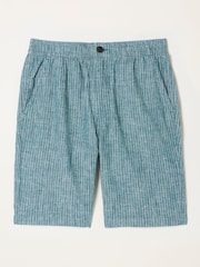 FatFace Selsey Teal Blue Stripe Pull On Shorts - Image 7 of 7