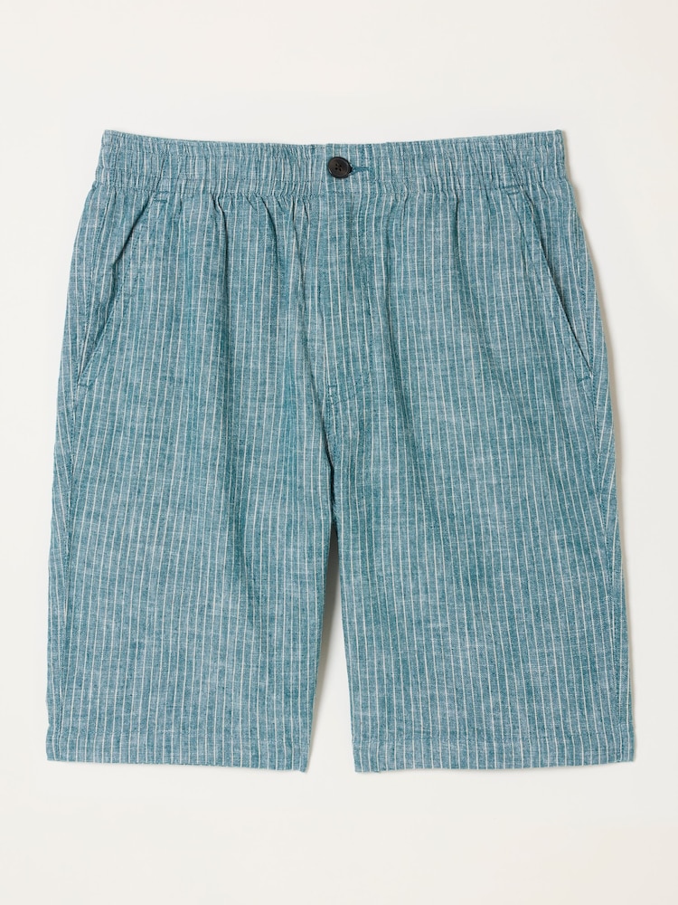 FatFace Selsey Teal Blue Stripe Pull On Shorts - Image 7 of 7 FatFace Selsey Teal Blue Stripe Pull On Shorts - Image 7 of 7