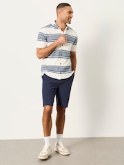 FatFace Selsey French Navy Seersucker Pull On Shorts - Image 3 of 5