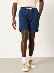 FatFace Indigo Blue Ladram Self Stripe Shorts - Image 1 of 6