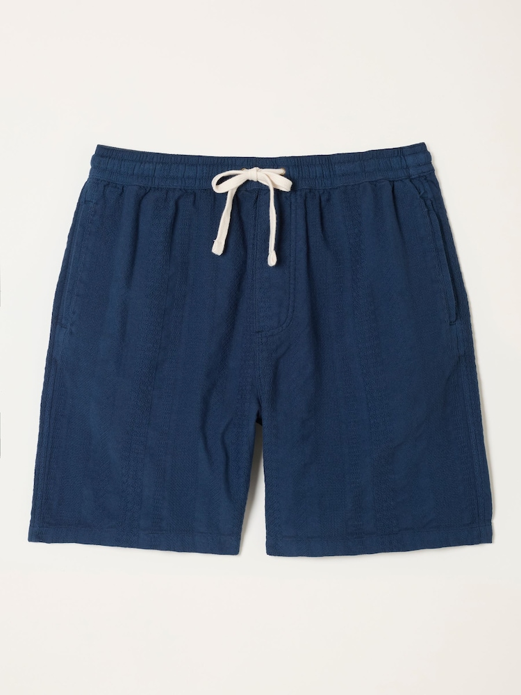 FatFace Indigo Blue Ladram Self Stripe Shorts - Image 6 of 6