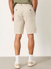 FatFace Salcombe Natural Stripe Linen Cotton Shorts - Image 2 of 5