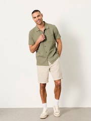 FatFace Salcombe Natural Stripe Linen Cotton Shorts - Image 3 of 5