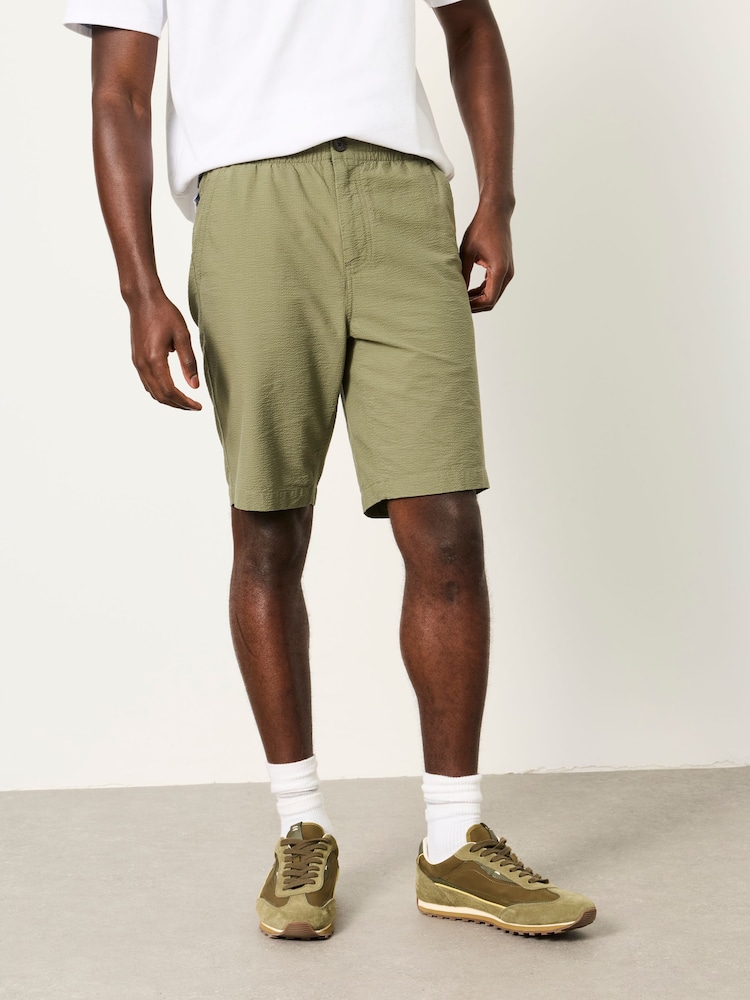 FatFace Selsey Green Haze Seersucker Pull On Shorts - Image 1 of 6