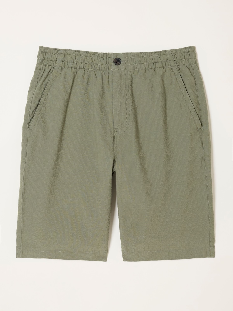 FatFace Selsey Green Haze Seersucker Pull On Shorts - Image 6 of 6