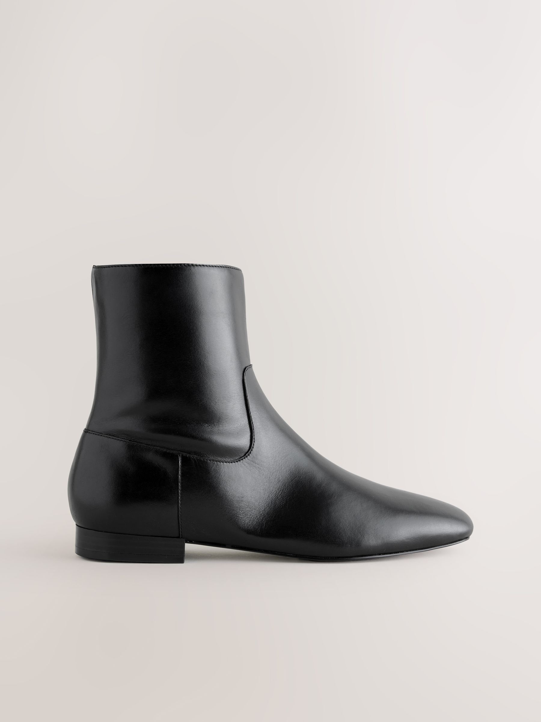 Buy Black Leather Forever Comfort® Flat Ankle Boots from Next USA