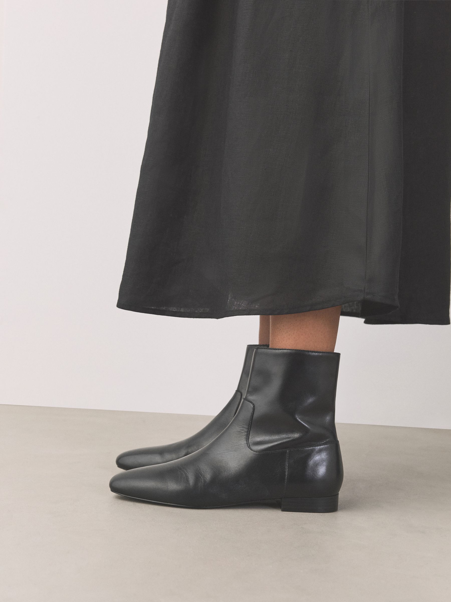 Buy Black Leather Forever Comfort® Flat Ankle Boots from Next USA