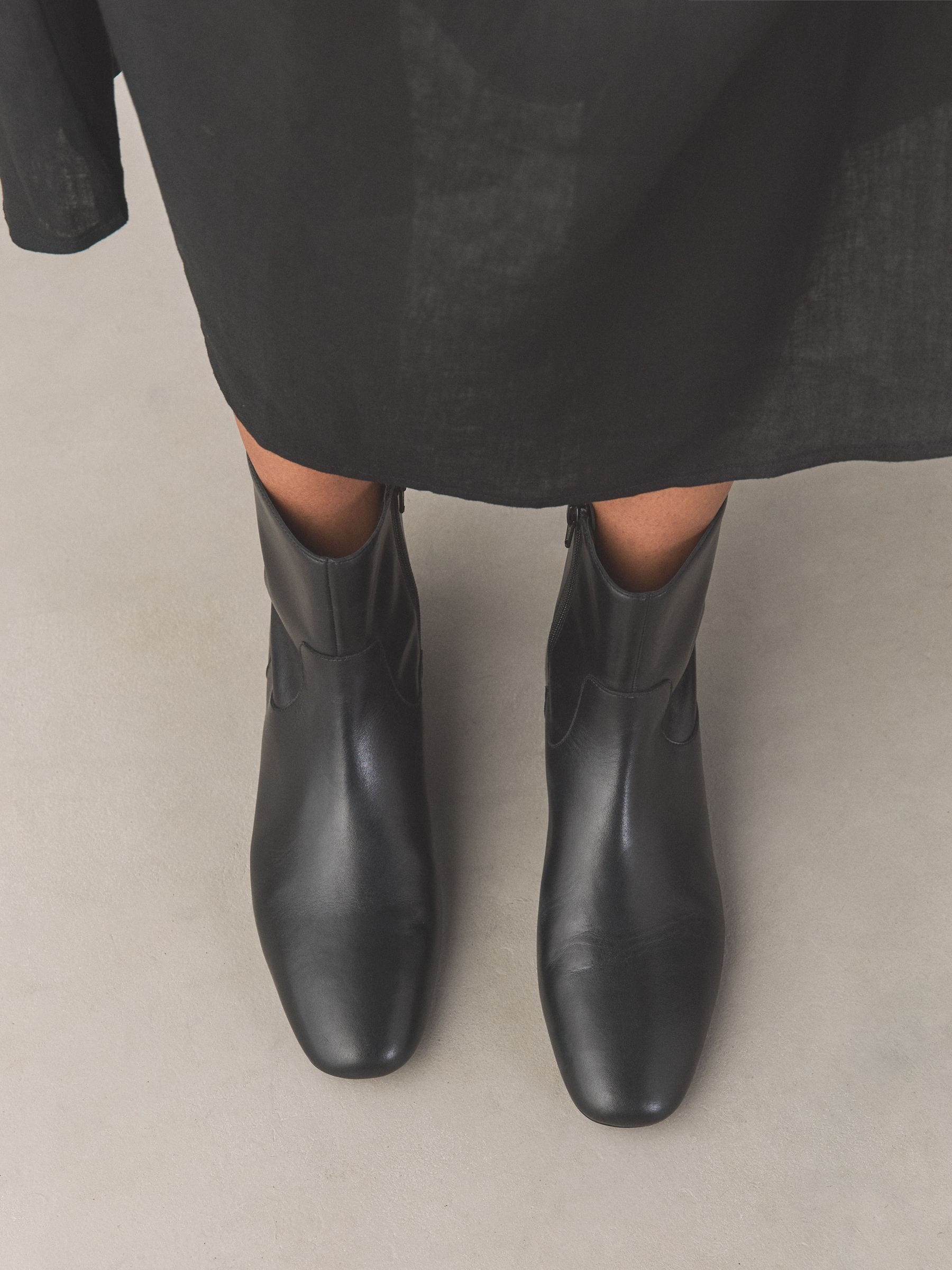 Buy Black Leather Forever Comfort® Flat Ankle Boots from Next USA