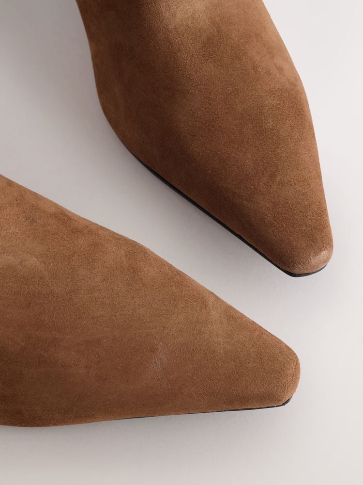 Tan Brown Suede Mix Forever Comfort® Almond Toe Heeled Ankle Boots - Image 5 of 5