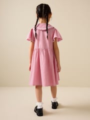 Red Gingham Cotton Rich Angel Sleeve School Dress (3-14yrs) - Image 3 of 8