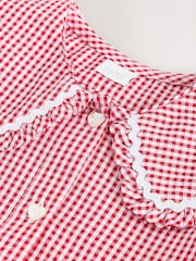 Rot - Schulkleid mit Engelsärmeln aus Baumwolle mit hohem Vichy-Anteil (3-14Jahre) - Bild 9 von 9