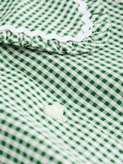 Green Gingham Cotton Rich Angel Sleeve School Dress (3-14yrs) - Image 8 of 9
