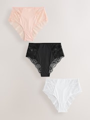 Schwarz/Pink/White - Unterhosen aus Spitze, 3er-Pack - Bild 1 von 10