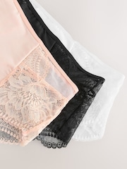 Schwarz/Pink/White - Unterhosen aus Spitze, 3er-Pack - Bild 5 von 10