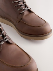 Tan Brown Tall Apron Wedge Boots - Image 6 of 6