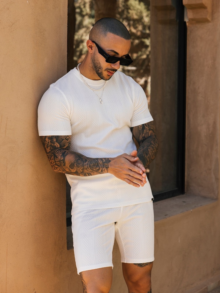Branco - MAUVAIS Tanami Textured Stretch Shorts - Imagem 6 de 6