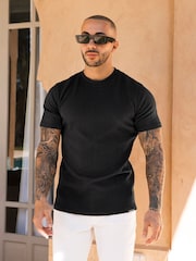 MAUVAIS Black Cedro Textured T-Shirt - Image 2 of 4